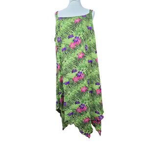 Millie Gabrielle Womens Green Floral Print Sleeveless Dress Size 20